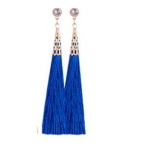 3 for $25 Blue & Gold Tassel Earrings